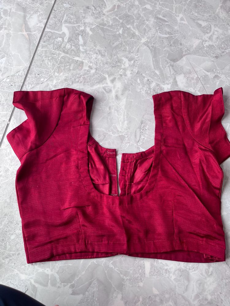 Maroon Readymade Saree Blouse