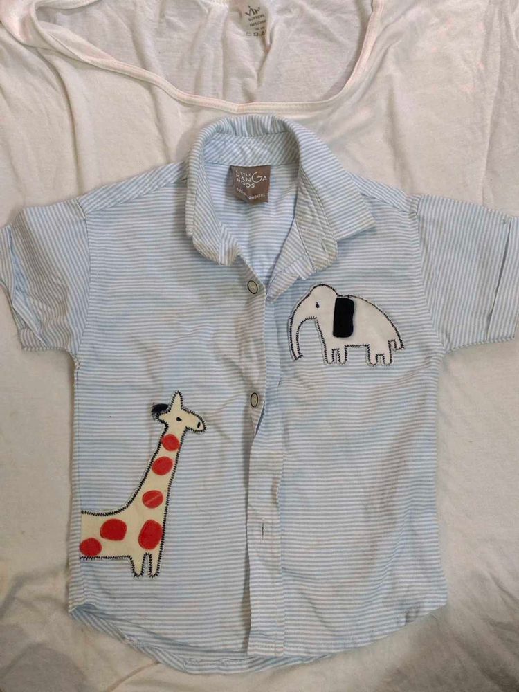 Cute Striped Elephant &amp; Giraffe Shirt