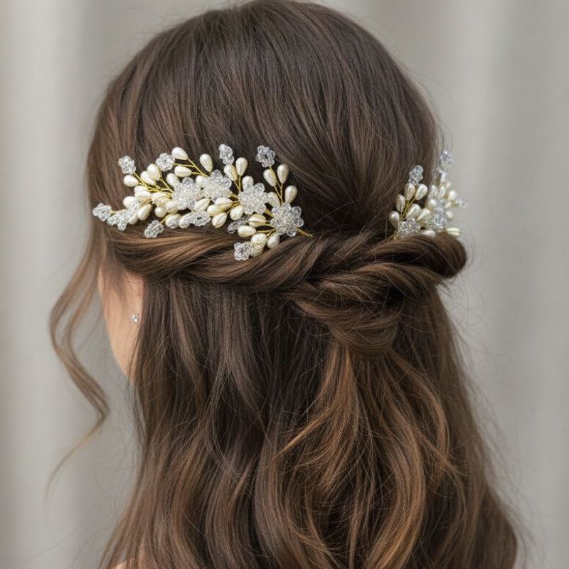 Pearl &amp; Crystal Hair Pins