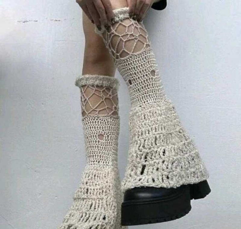 Boho Crochet Leg Warmers