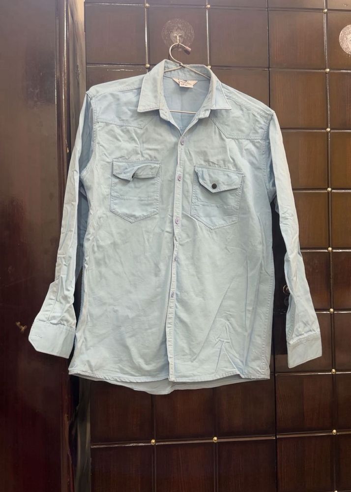 Light Blue Western Style Shirt