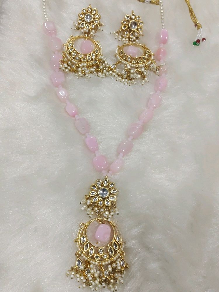 Kundan And Original Stone Necklace Set