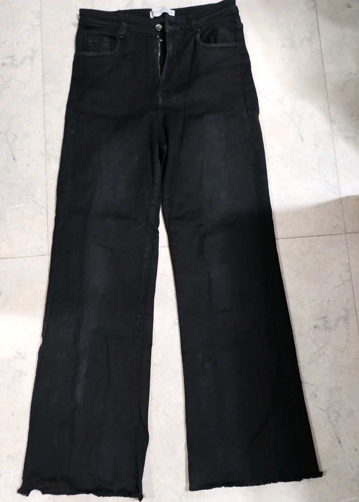 Stylish Black Wide Leg Jeans
