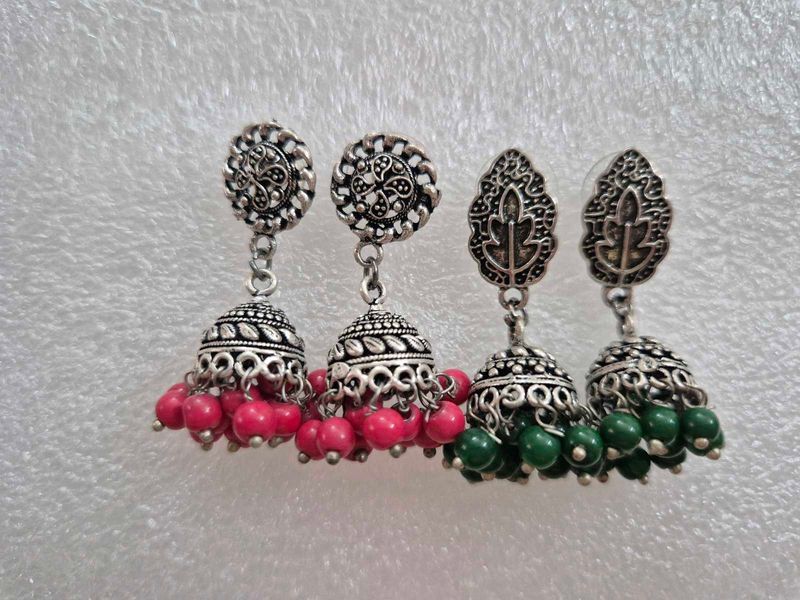 Stylish Jhumka Earrings with Beads