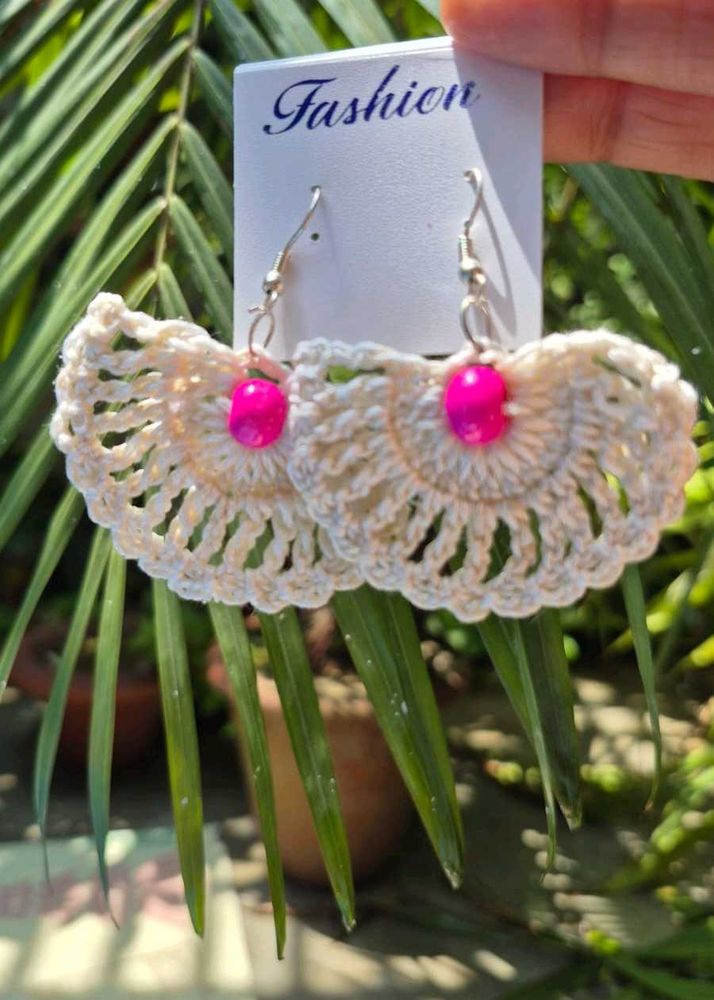 Boho Crochet Fan Earrings