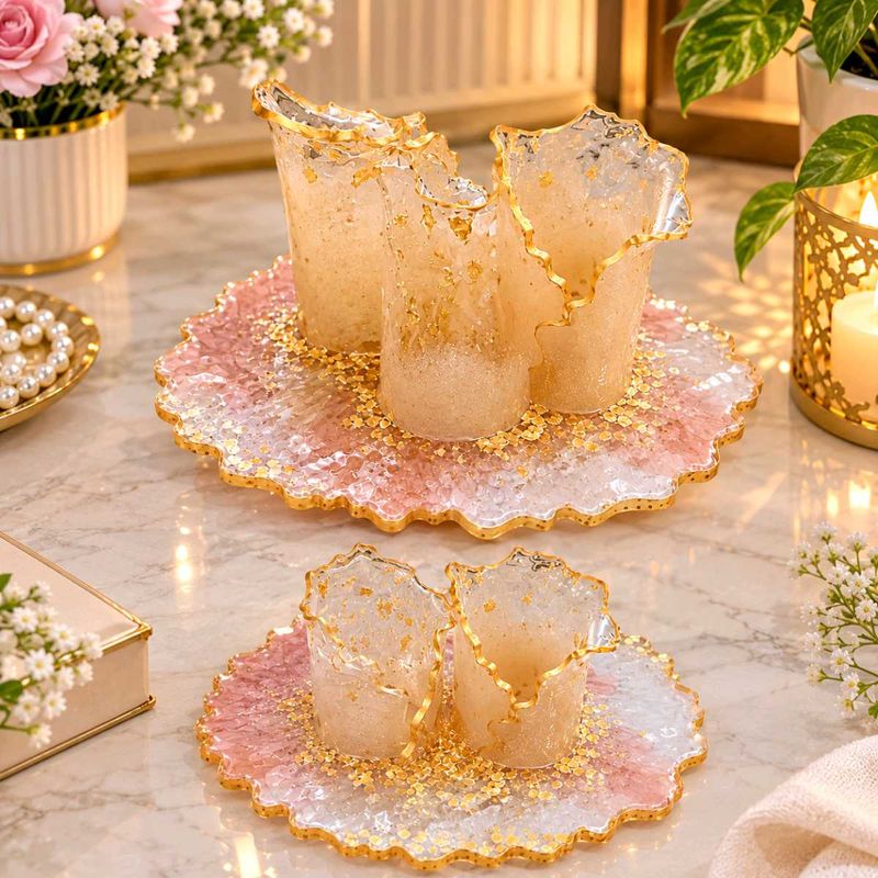 Decorative tissue and spoon Holders Set