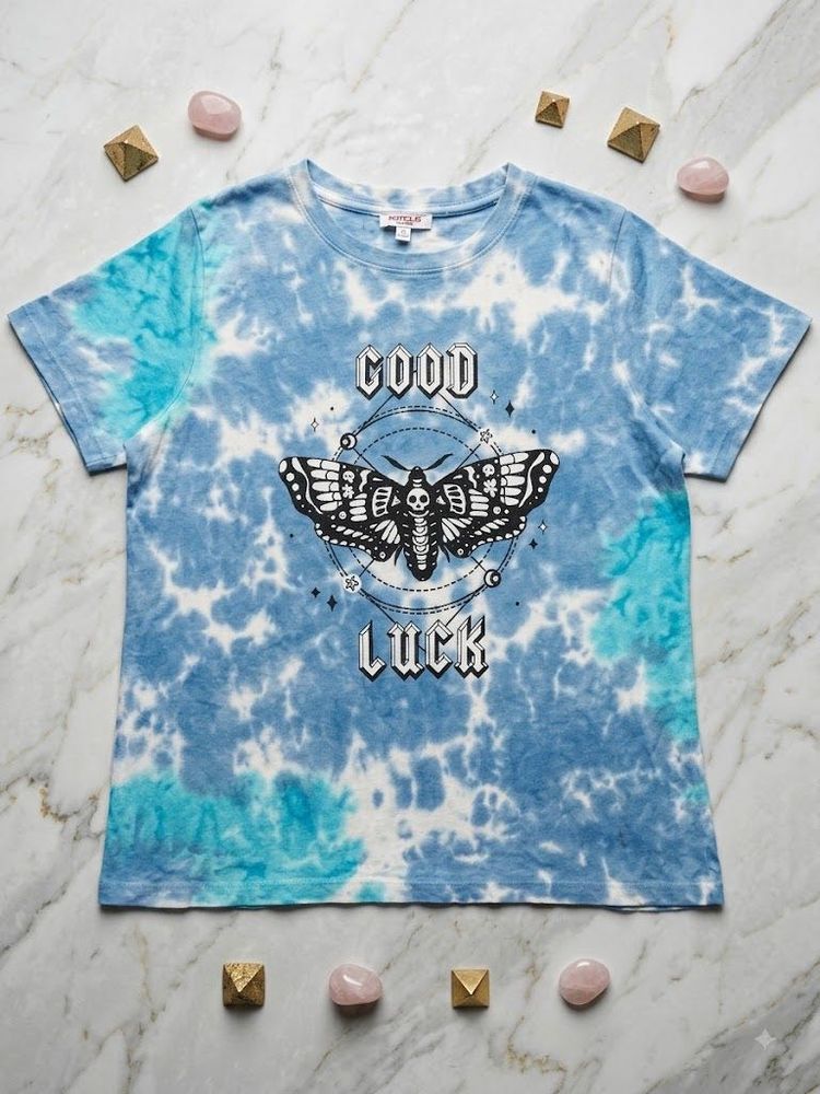 Good Luck Death Moth Tie-Dye Tee