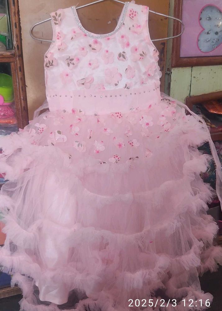 Pink Flower Girl Dress