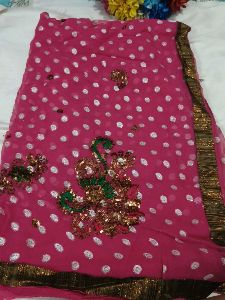 Beautiful Pink Saree with blouse