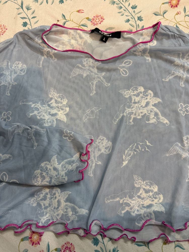 Sheer Cherub Mesh Top