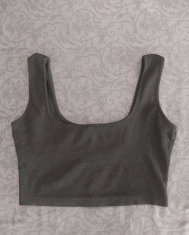Ribbed Square Neck Tank Top
