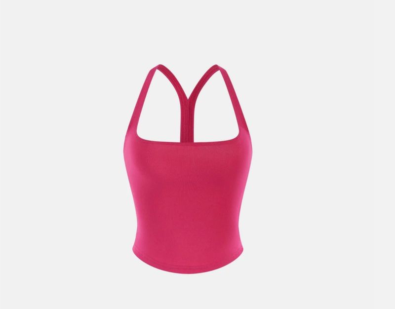 Vibrant Pink Cropped Tank Top