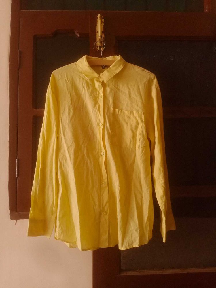 Sunny Yellow Button-Down Shirt