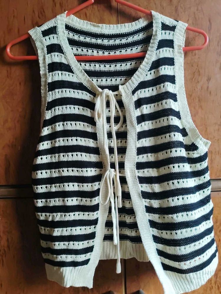 Striped Knit Vest