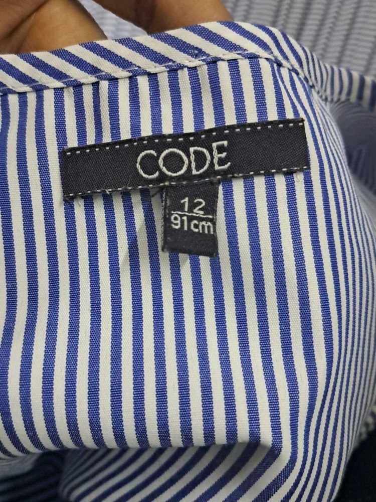 Code By Lifestyle Blue And White Striped Top