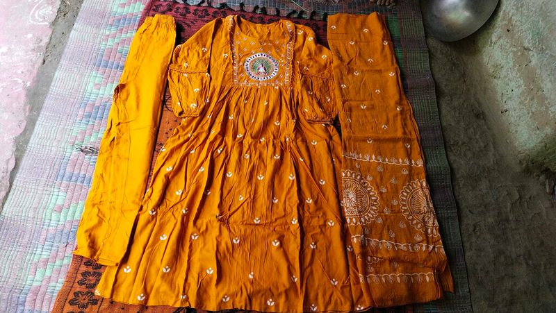 Beautiful Yellow Kurta Set with Dupatta