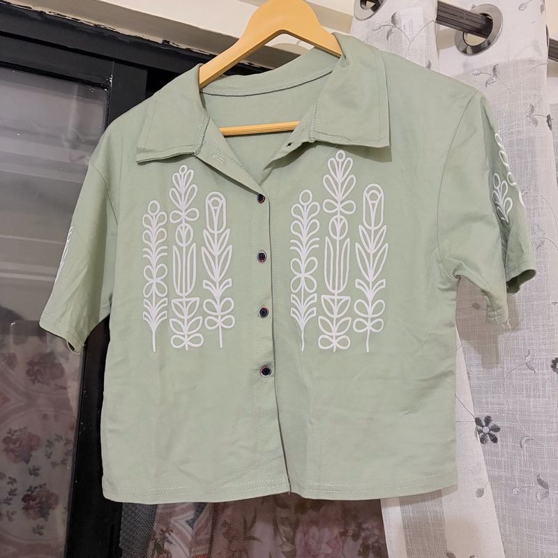 New Ajio Printed Crop Top- not used