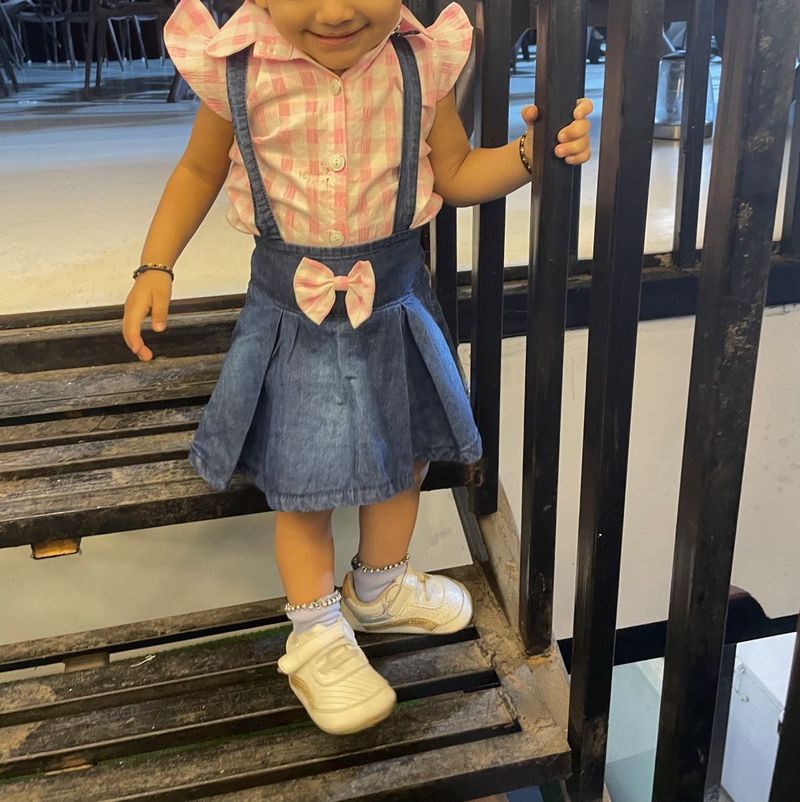 Cute Denim Skirt Set for Girls