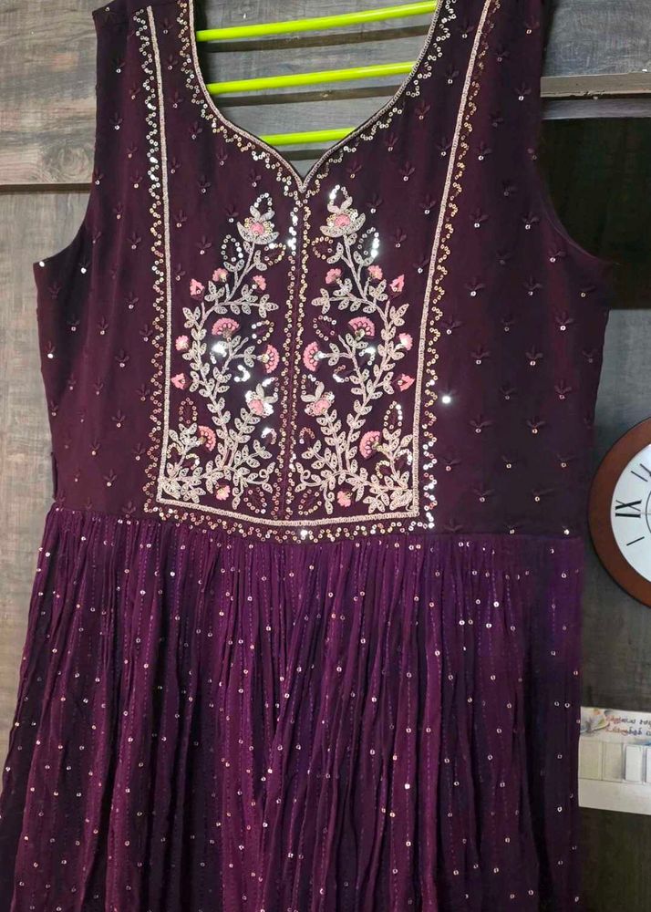 Elegant Sequined Ethnic Gown