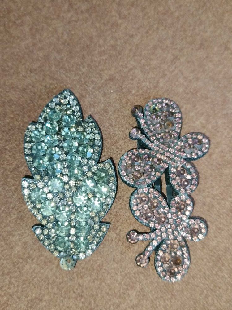 Sparkling Leaf &amp; Butterfly Hair Clips