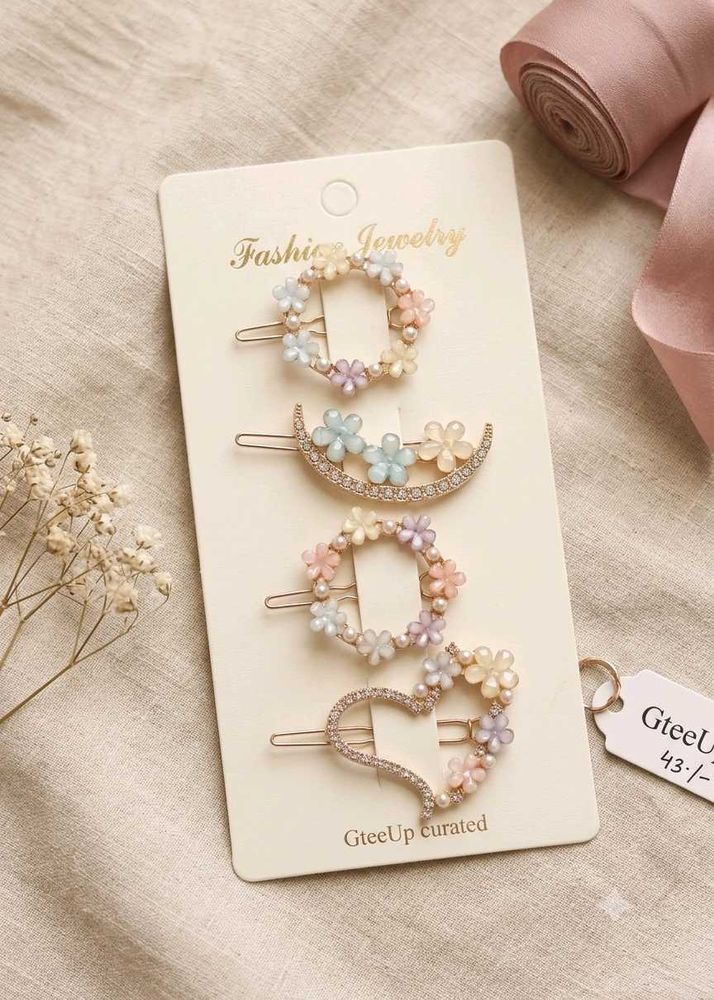 Cute Floral Hair Clips Set