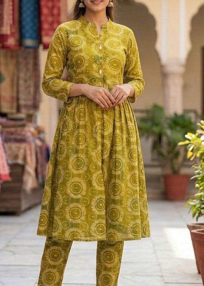 Kurta palazzo set- olive green