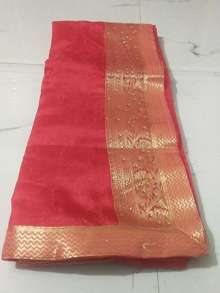 Cotton Silk Diamond Work Saree With blouse