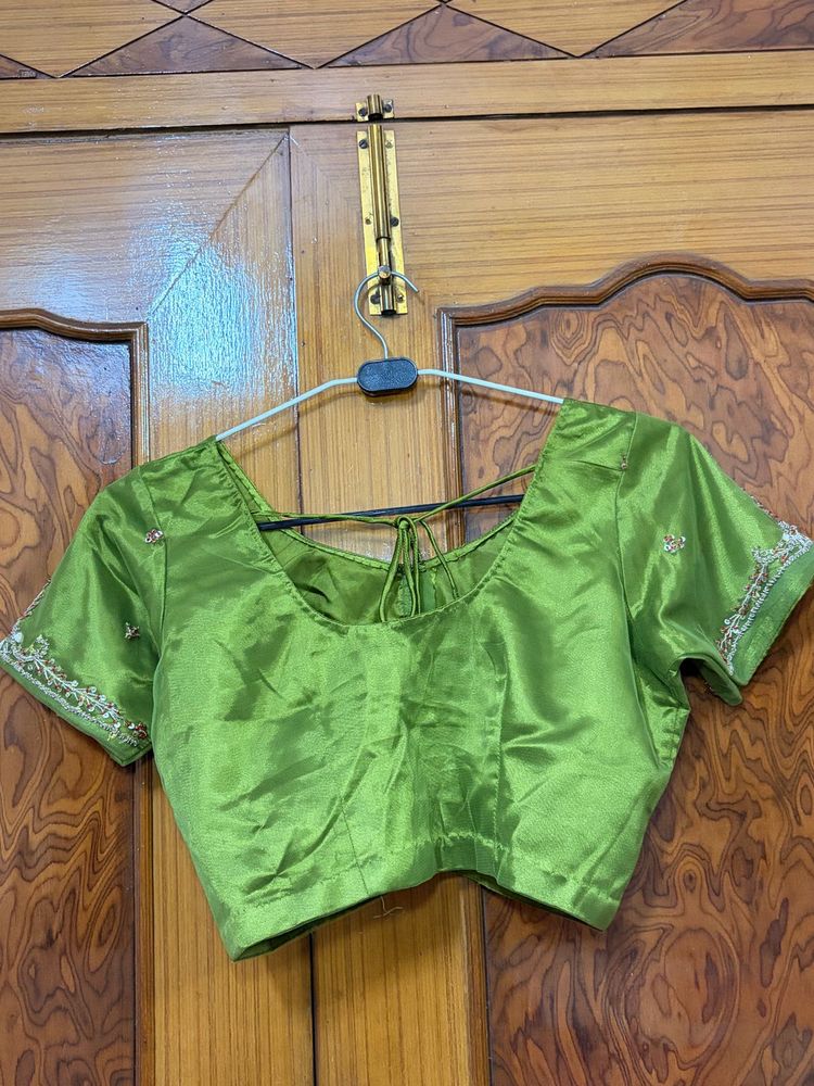 Beautiful Green Embroidered Blouse