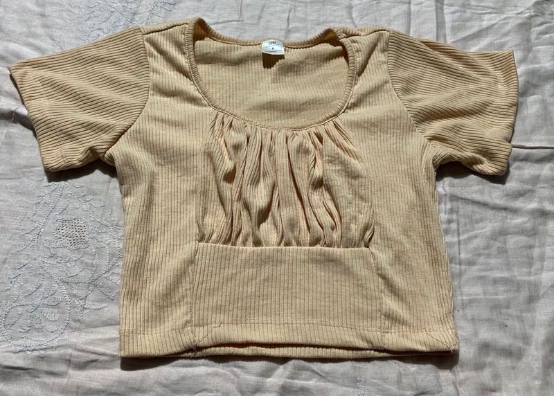 Cute Beige Crop Top