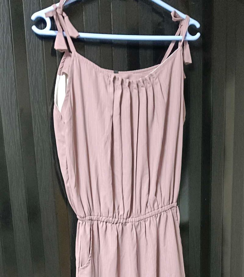 Mauve Tie Strap Jumpsuit