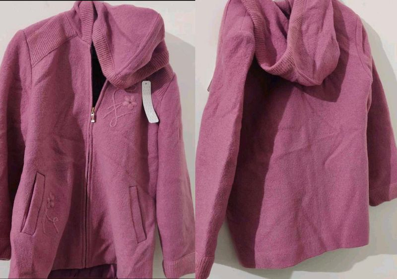 Cozy Pink Hooded Zip-Up Jacket