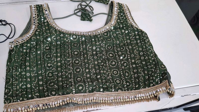 Green Sequin Blouse