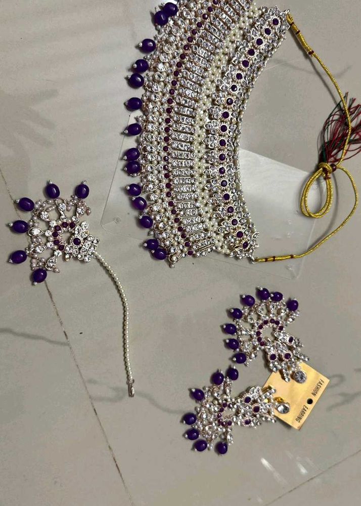 unused new Elegant premium Purple Kundan Jewelry S