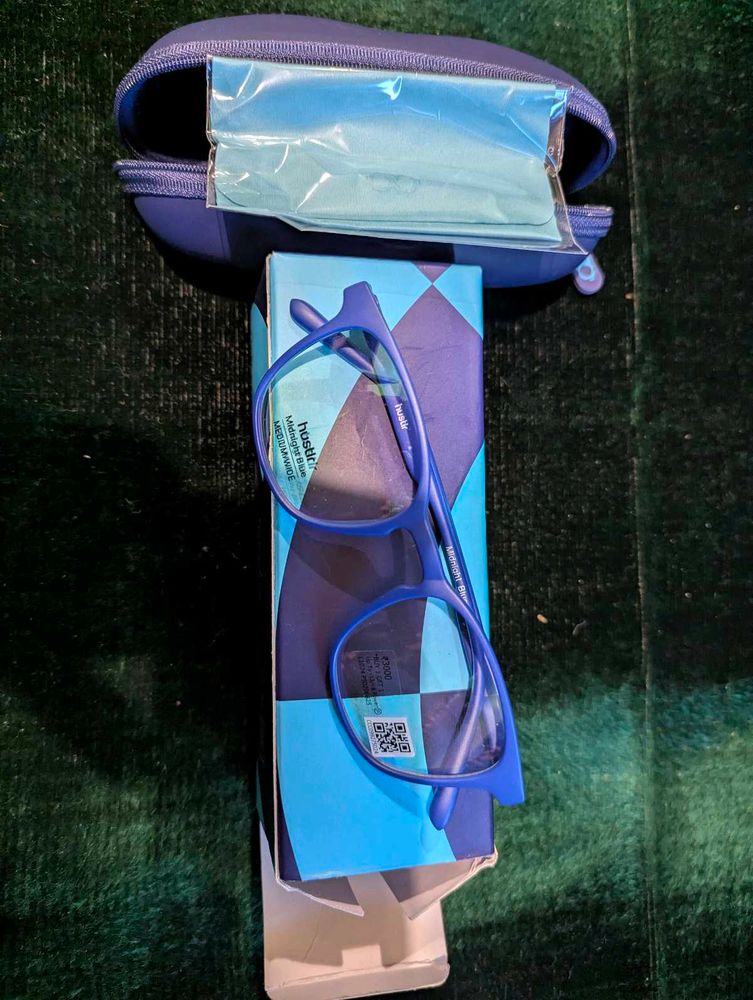 Blue Eyeglasses with Case