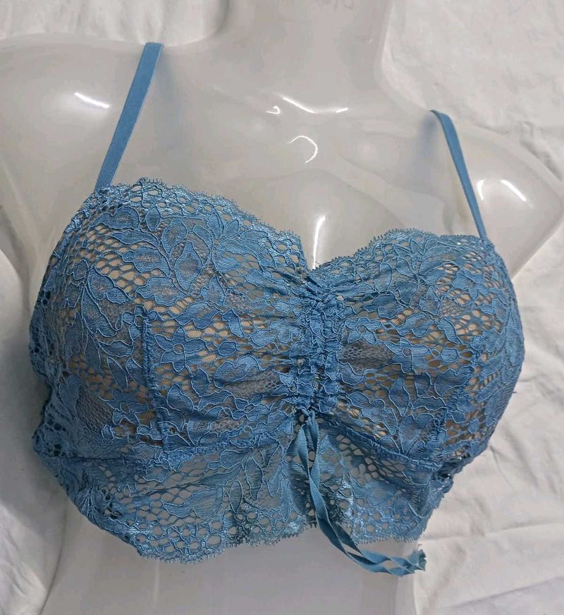 ⭐ Sheer Blue Lace Bra