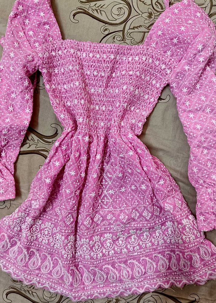 Pretty Pink Embroidered Gown