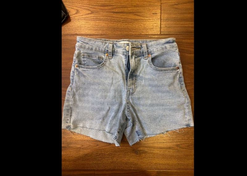 Light Wash Denim Cut-Off Shorts