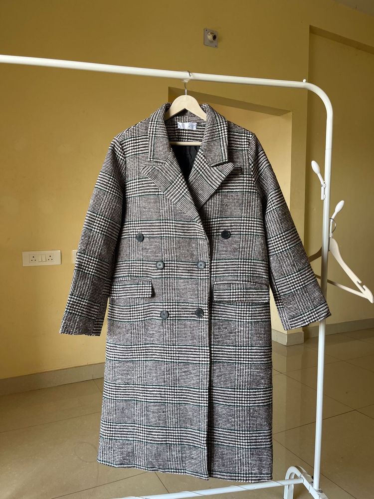 Plaid Trench Coat
