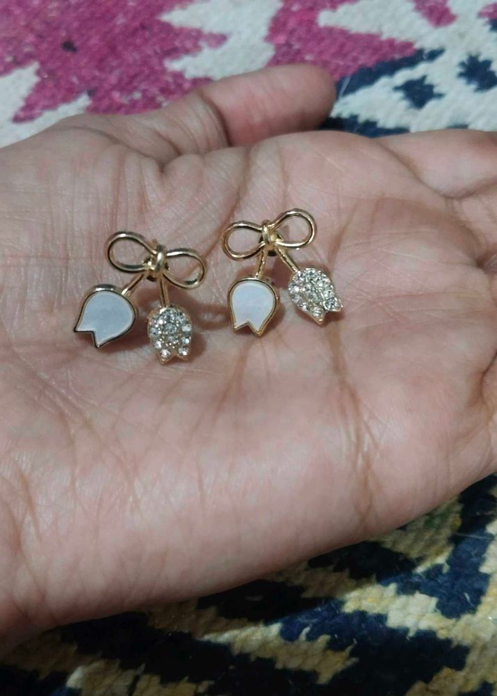 Elegant Bow CZ Drop Earrings ✨ | Cute &amp; Trendy | J