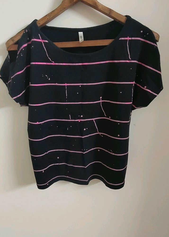 Pink And Black T Shirt
