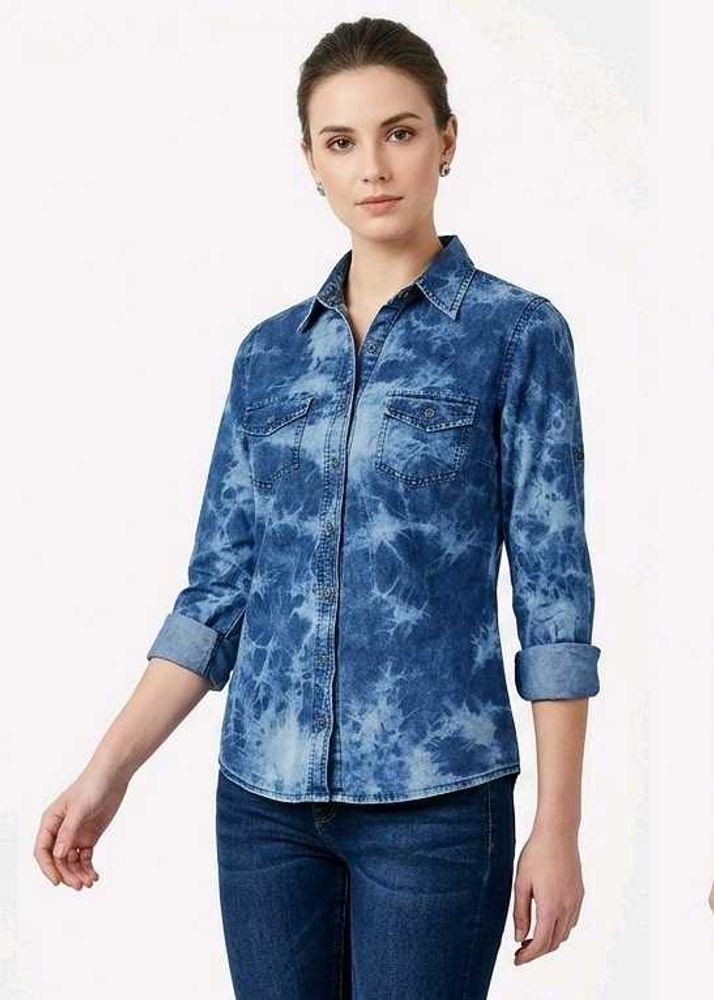 Stylish Blue Denim Tie-Dye Shirt