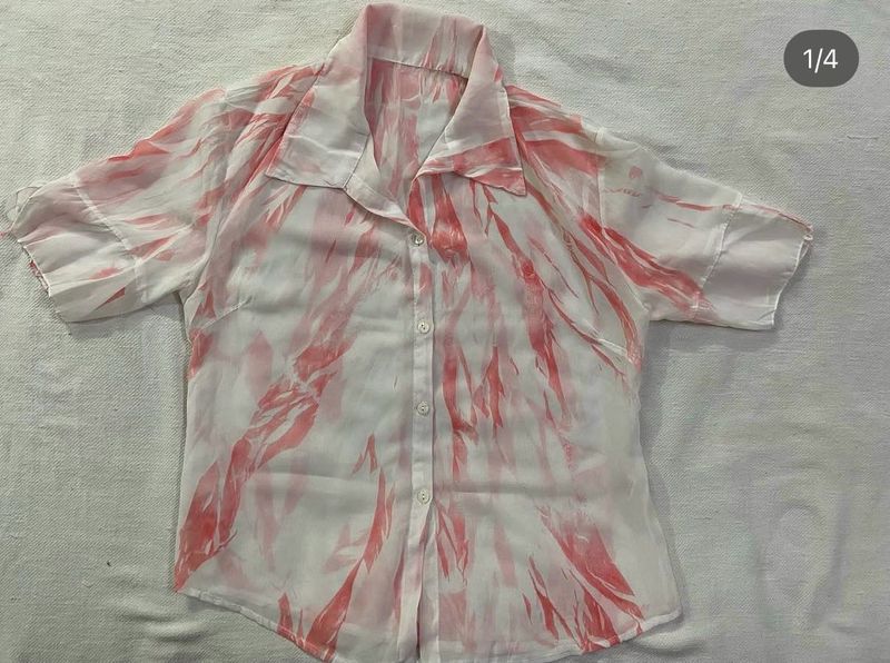Stylish Pink Tie-Dye Button-Up Shirt