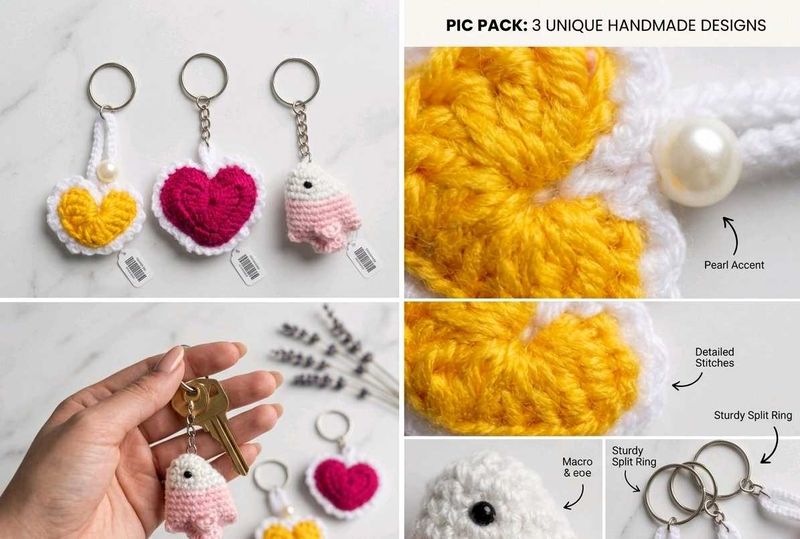 Handmade Crochet Keychain Set