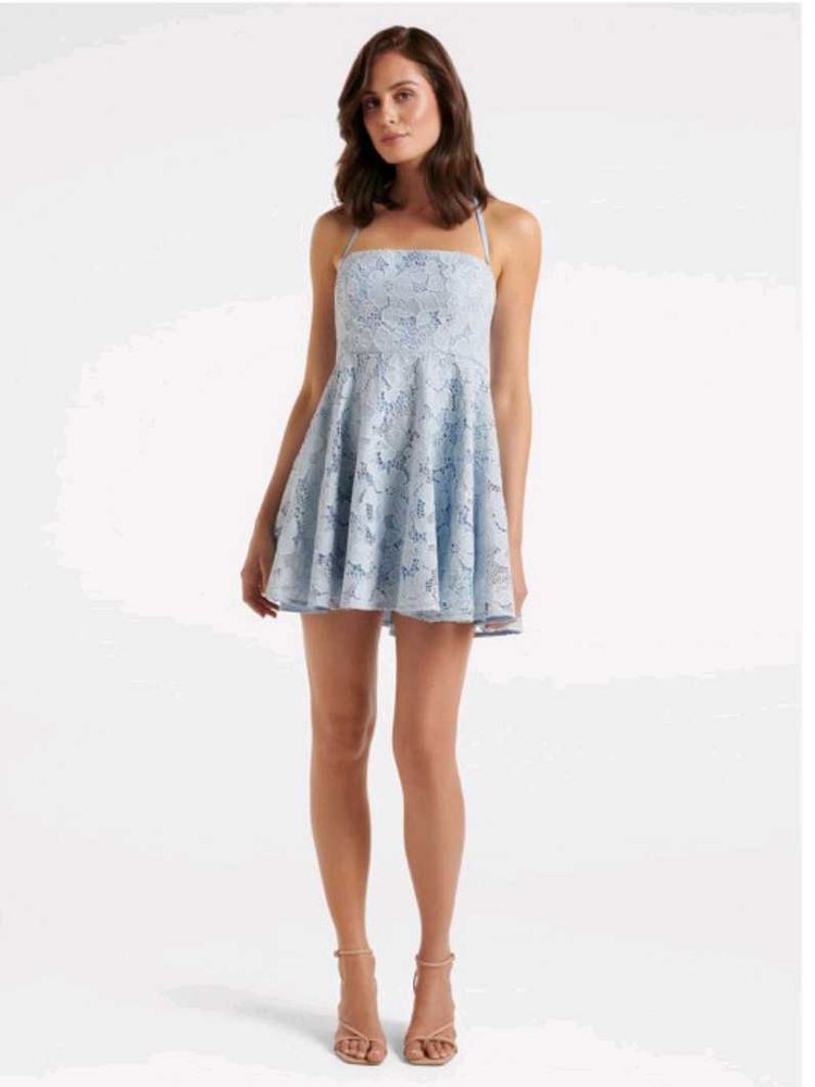 Baby Blue Lace Mini Dress