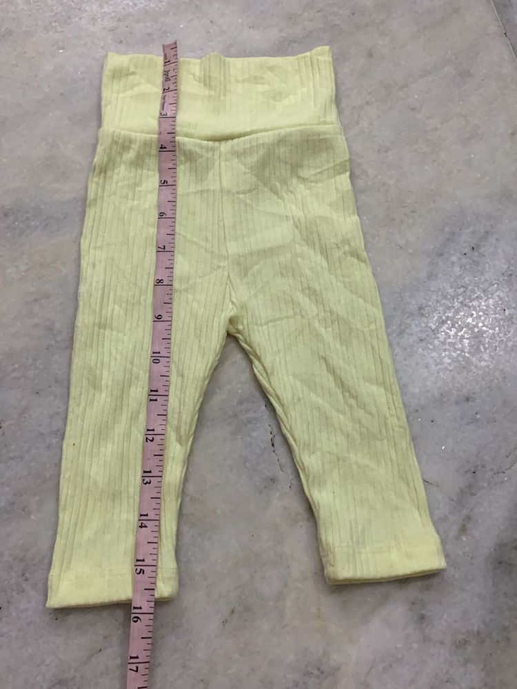 Baby Ribbed Leggings - Pastel Yellow