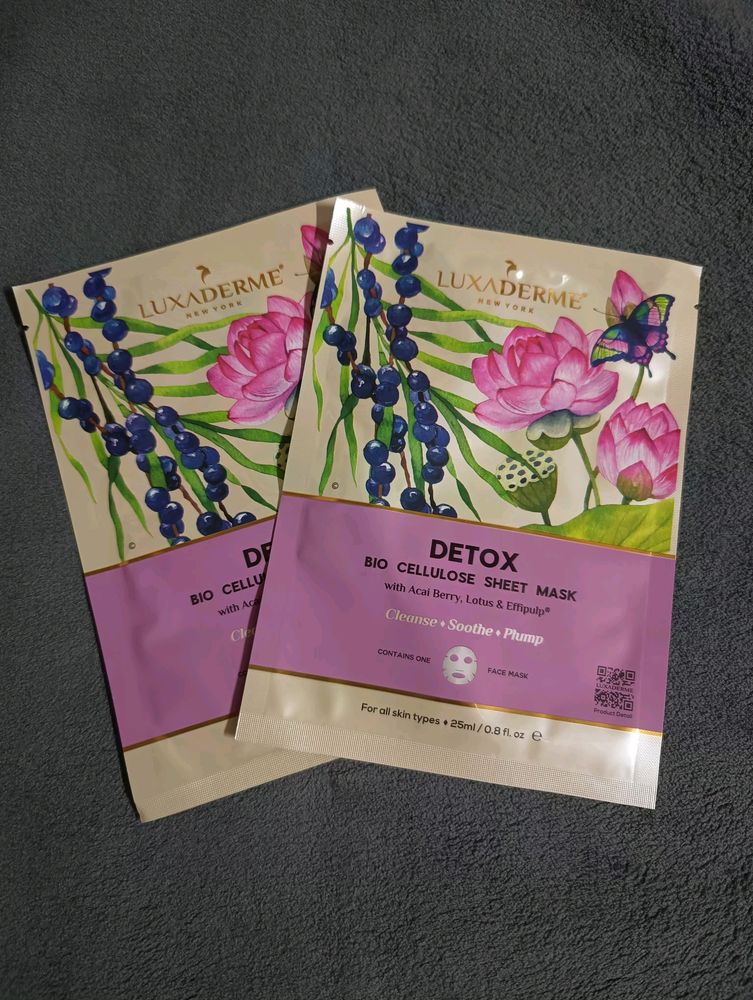 LUXADREME Detox face Sheet Mask 2pcs