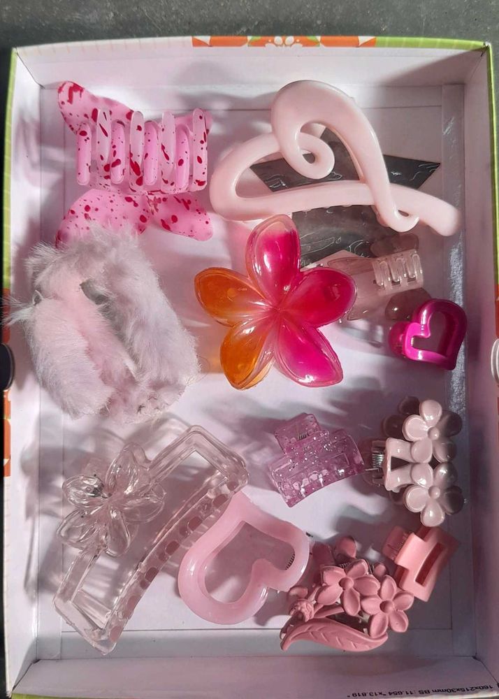 Cute Pink Hair Claw Clips Set