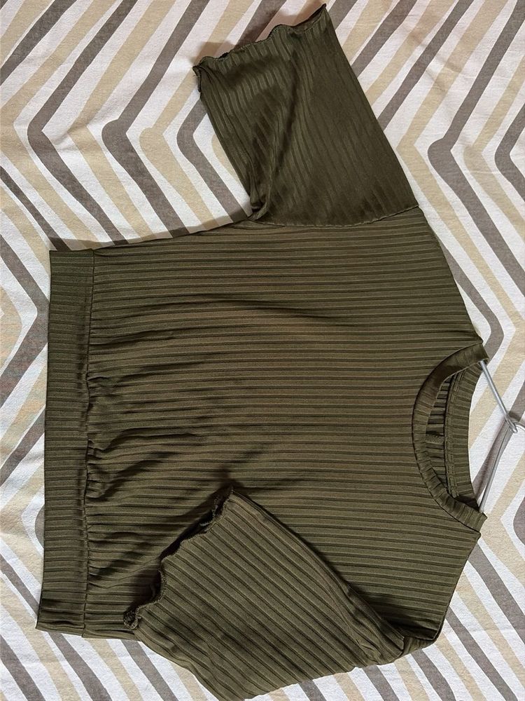 Olive Crop Top