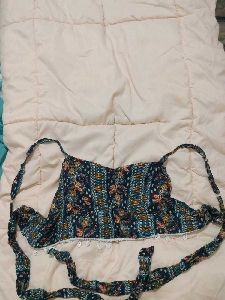 Boho Floral Print Crop Top