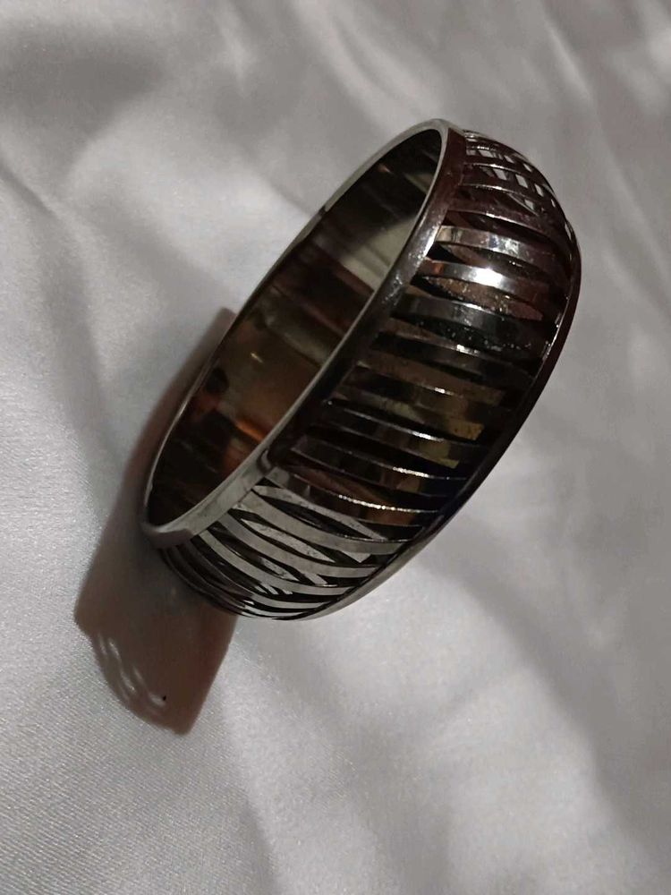 Black Silver Tone Bangle
